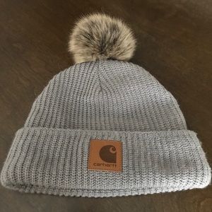 Carhartt Women's Knit Fleece Lined Gray Hat Beanie